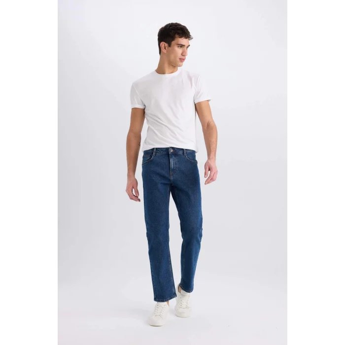 Defacto D9829 Mavi Sergio Regular Fit Normal Kalıp Normal Bel Boru Paça Jean Pantolon