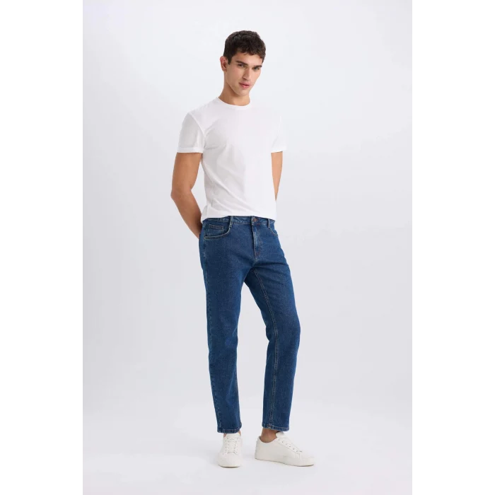 Defacto D9829 Mavi Sergio Regular Fit Normal Kalıp Normal Bel Boru Paça Jean Pantolon