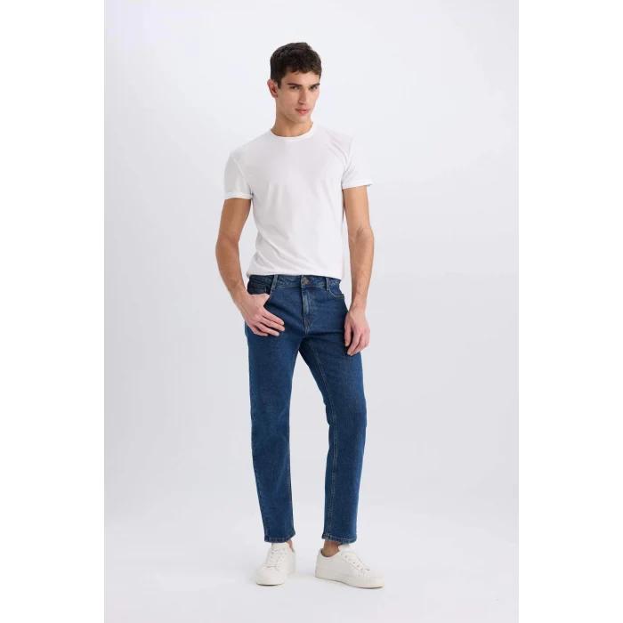 Defacto D9829 Mavi Sergio Regular Fit Normal Kalıp Normal Bel Boru Paça Jean Pantolon