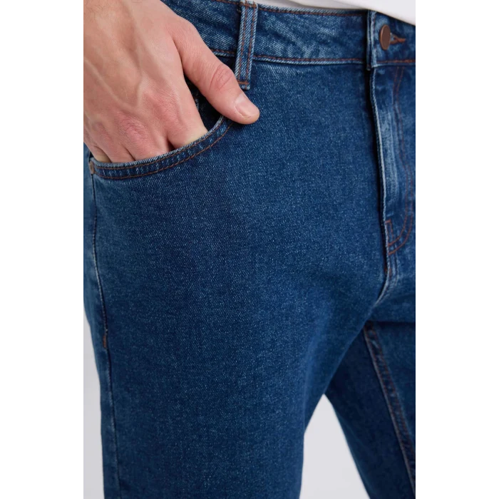 Defacto D9829 Mavi Sergio Regular Fit Normal Kalıp Normal Bel Boru Paça Jean Pantolon