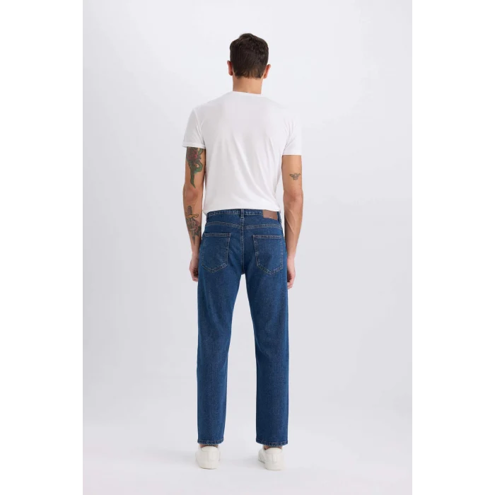 Defacto D9829 Mavi Sergio Regular Fit Normal Kalıp Normal Bel Boru Paça Jean Pantolon