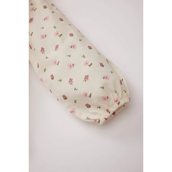 Defacto E2963 Haki Kız Bebek 2li Takım Çiçekli Fırfırlı Uzun Kollu Bluz İspanyol Paça Tayt