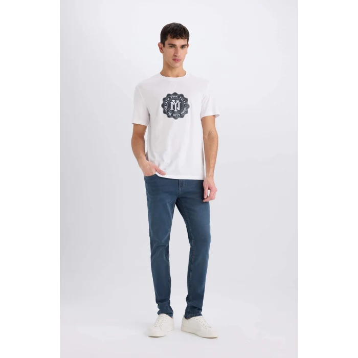 Defacto D7935 Beyaz New Regular Fit Bisiklet Yaka Kısa Kollu Tişört