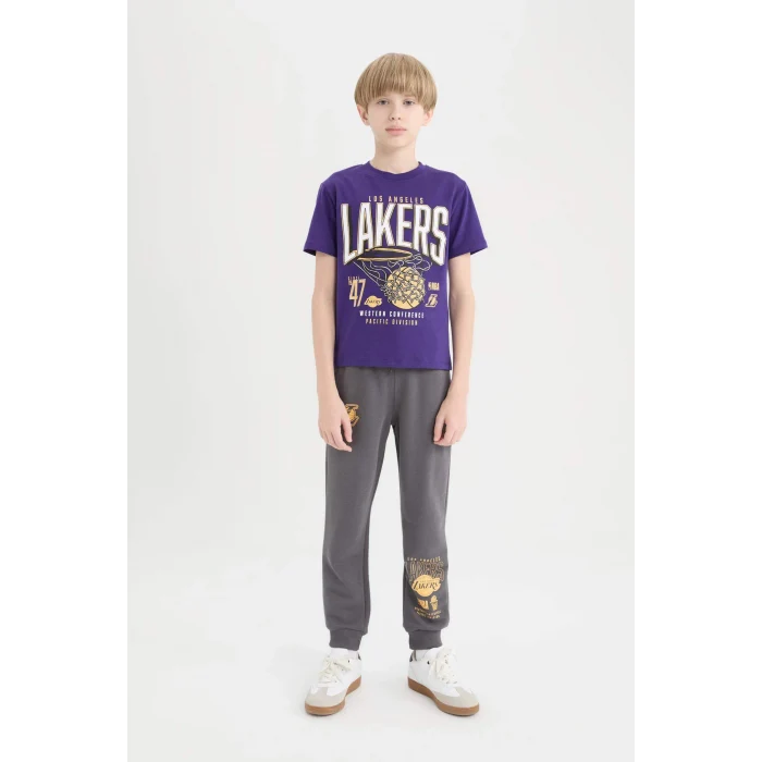 Defacto D9544 Mor Erkek Çocuk NBA Los Angeles Lakers Kısa Kollu Tişört