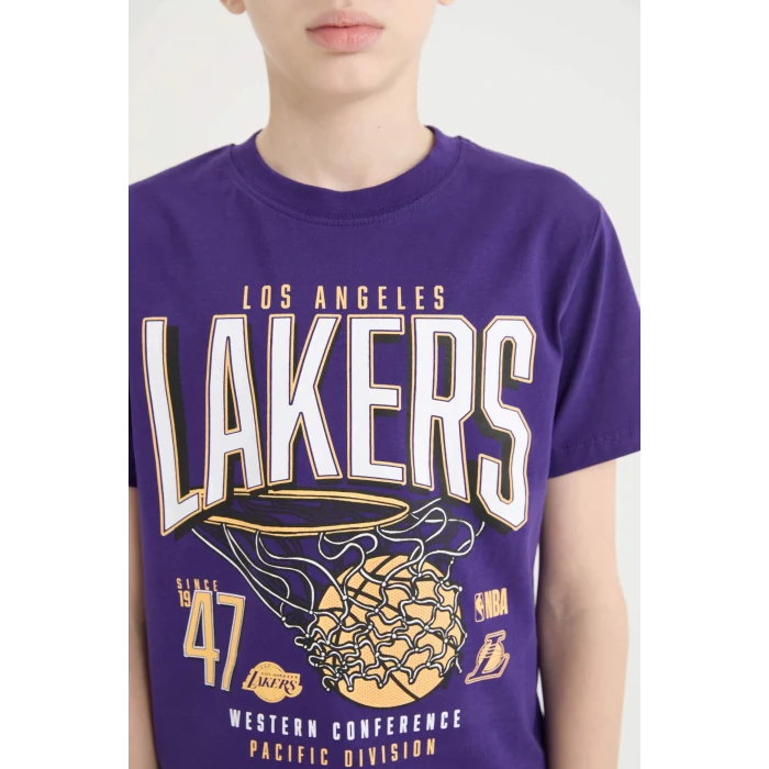 Defacto D9544 Mor Erkek Çocuk NBA Los Angeles Lakers Kısa Kollu Tişört