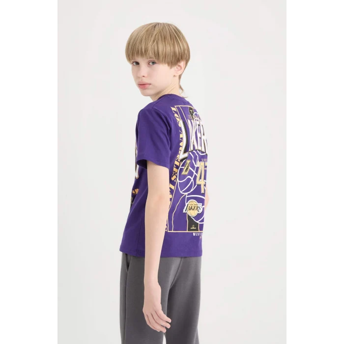 Defacto D9544 Mor Erkek Çocuk NBA Los Angeles Lakers Kısa Kollu Tişört