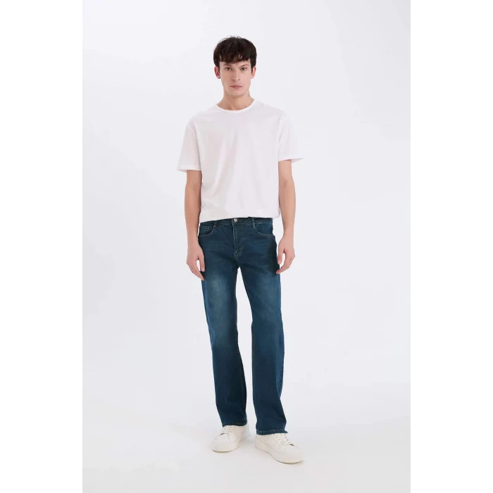 Defacto R9026 Yeşil Sergio Regular Fit Normal Kalıp Normal Bel Boru Paça Jean Pantolon