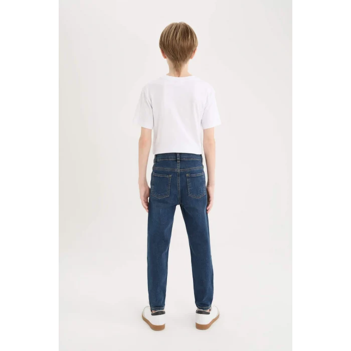 Defacto D6649 Mavi Erkek Çocuk Slim Fit Dar Kesim Düz Paça Jean Pantolon