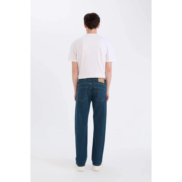 Defacto R9026 Yeşil Sergio Regular Fit Normal Kalıp Normal Bel Boru Paça Jean Pantolon