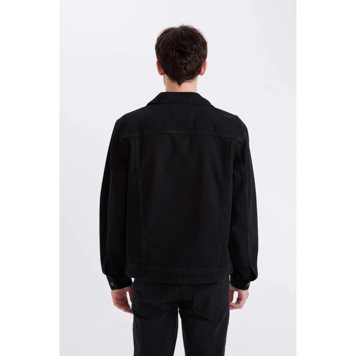 Defacto E4990 Siyah Regular Fit Mevsimlik Baharlık Jean Ceket