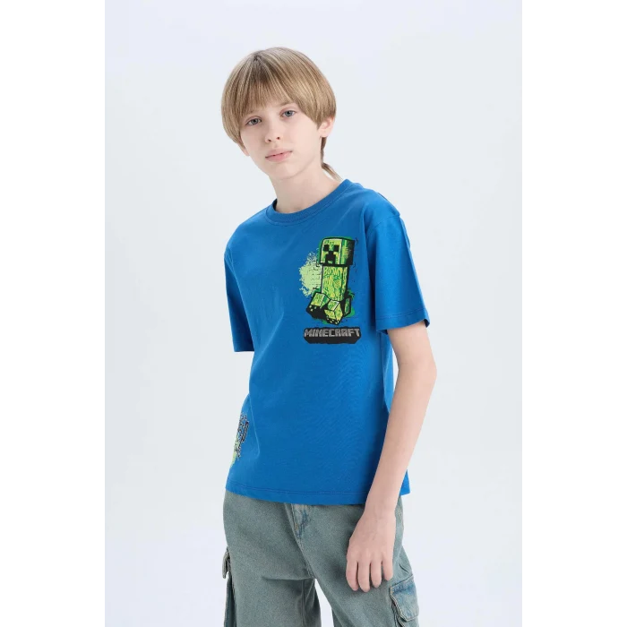 Defacto D9561 Mavi Erkek Çocuk Kısa Kollu Tişört