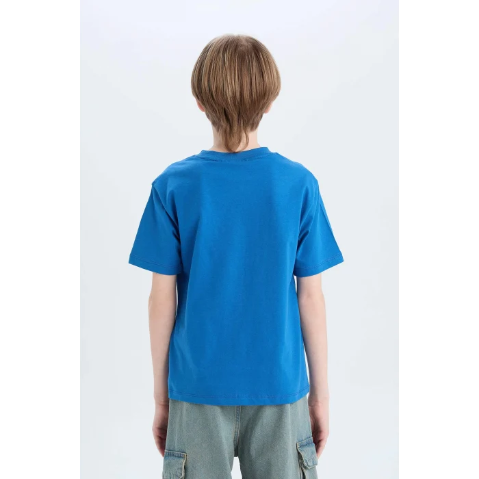Defacto D9561 Mavi Erkek Çocuk Kısa Kollu Tişört
