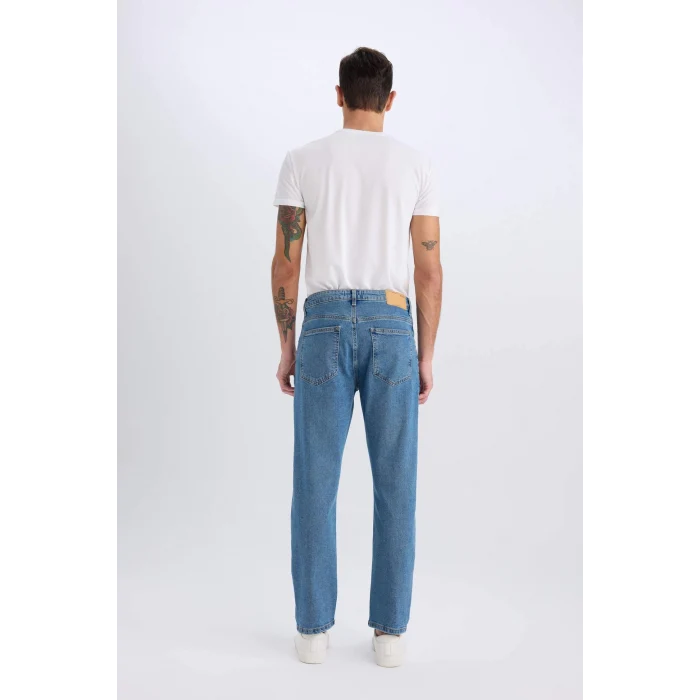 Defacto D9839 Mavi Diago Comfort Fit Yüksek Bel Geniş Paça Düz Paça Jean Pantolon