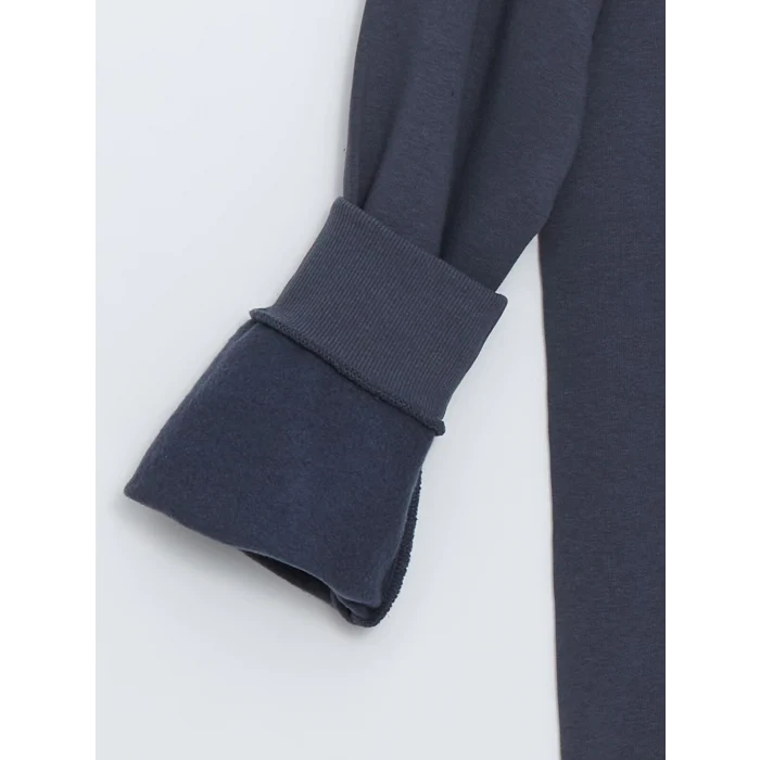 LCWAIKIKI Classic ANTRASİT Bisiklet Yaka Uzun Kollu Baskılı Erkek Kalın Sweatshirt