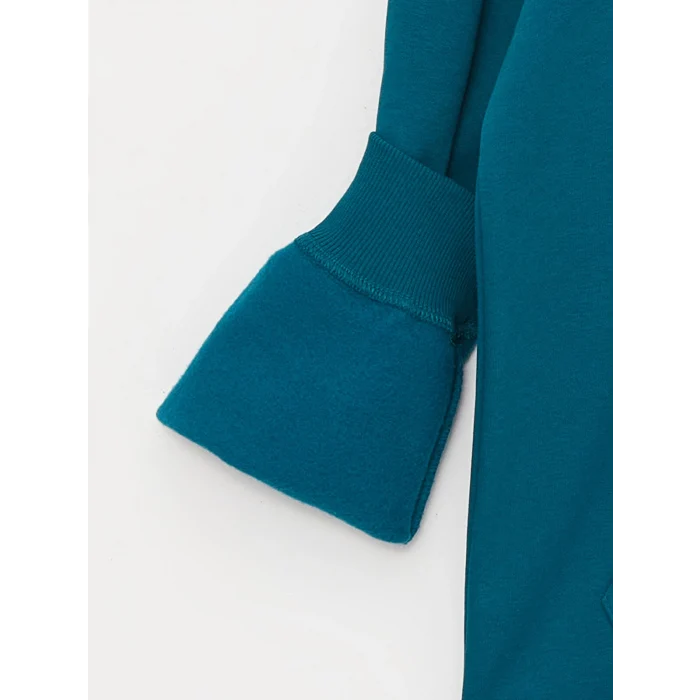 LCW Casual PETROL Uzun Kollu Baskılı Erkek Kalın Hoodie