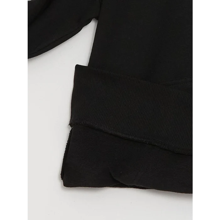 LCW Casual SİYAH Uzun Kollu Baskılı Erkek Hoodie