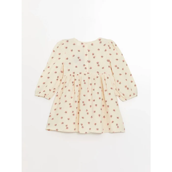 LCW Kids EKRU Bisiklet Yaka Kız Çocuk Elbise ve Süveter 2li Takım