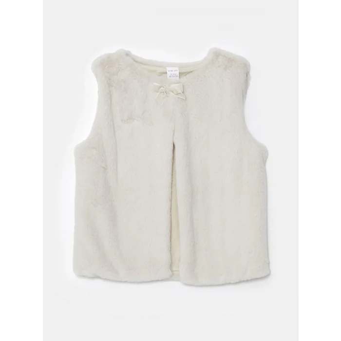 LCW Kids BEJ Bisiklet Yaka Suni Kürklü Kız Çocuk Yelek