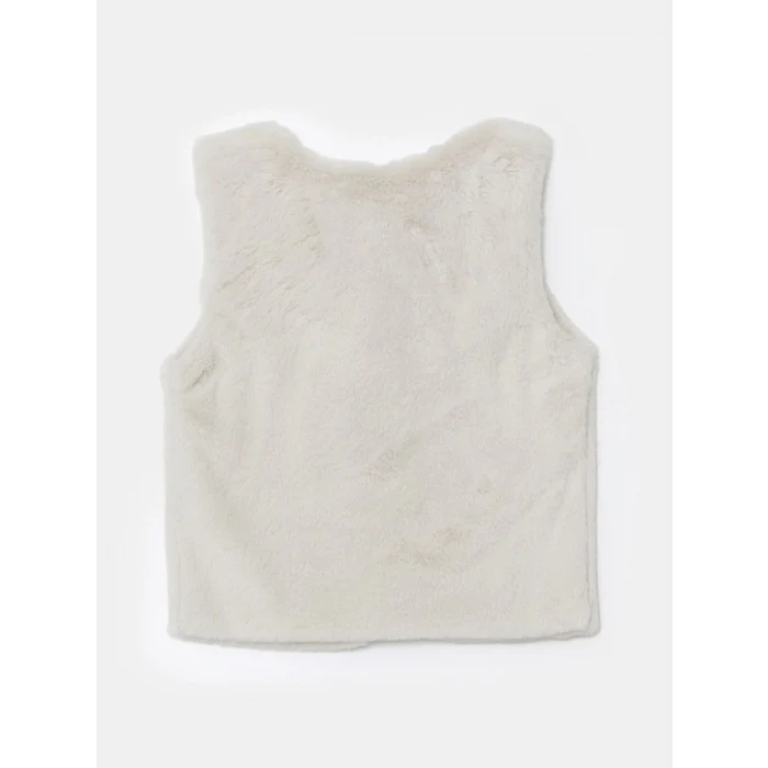 LCW Kids BEJ Bisiklet Yaka Suni Kürklü Kız Çocuk Yelek