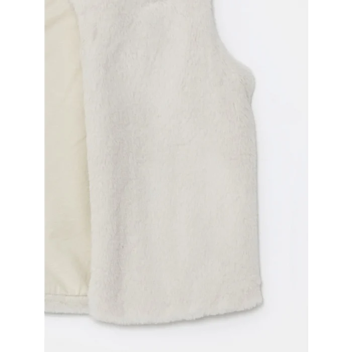 LCW Kids BEJ Bisiklet Yaka Suni Kürklü Kız Çocuk Yelek