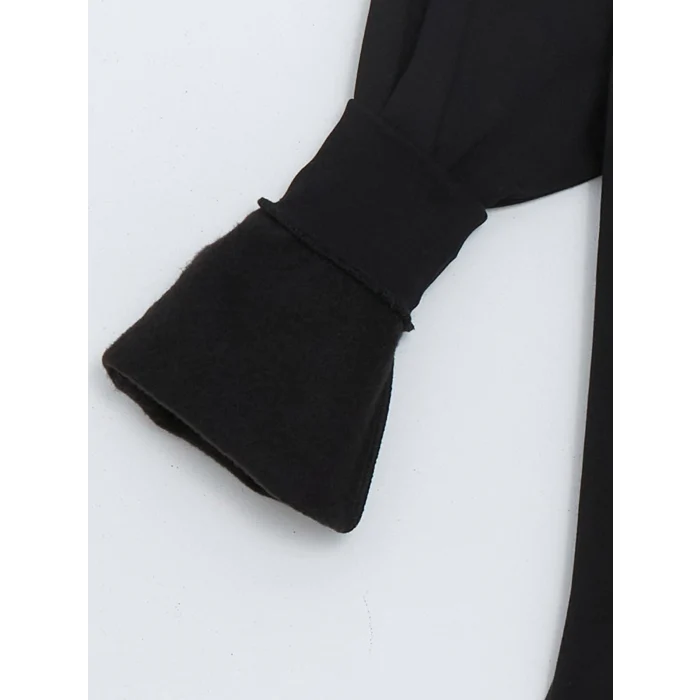 XSIDE SİYAH Bisiklet Yaka Uzun Kollu Baskılı Erkek Kalın Sweatshirt