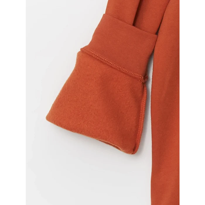 XSIDE TURUNCU Uzun Kollu Baskılı Erkek Kalın Hoodie