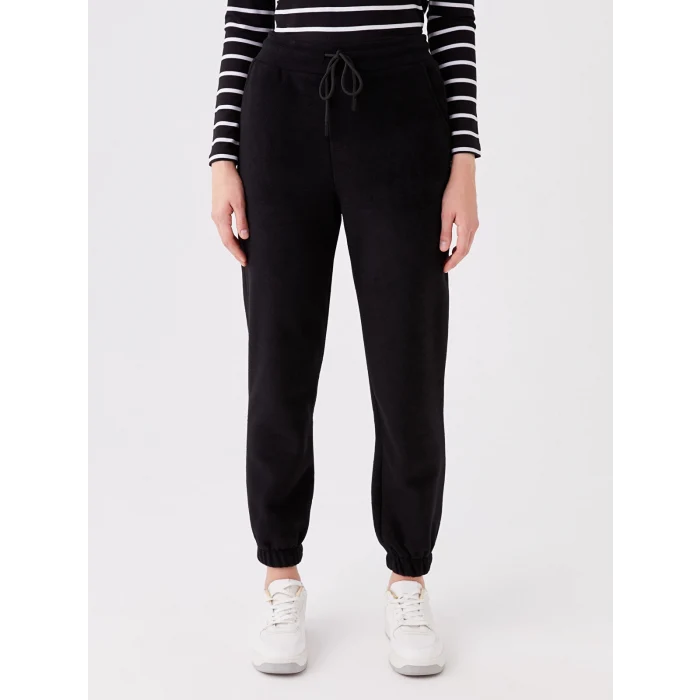 LCWAIKIKI Basic SİYAH Kadın Beli Lastikli Düz Eşofman Altı