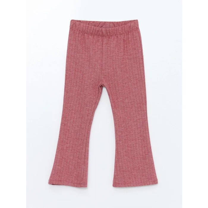 LCW Kids BEJ Bisiklet Yaka Uzun Kollu Nakışlı Kız Çocuk Sweatshirt ve Tayt 2li Takım