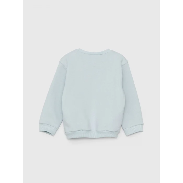 LCW baby MAVİ Bisiklet Yaka Uzun Kollu Kız Bebek Sweatshirt ve Tayt 2li Takım
