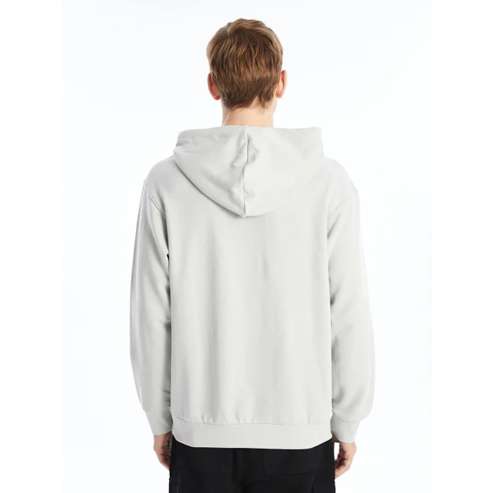LCW Casual GRİ Uzun Kollu Baskılı Erkek Kalın Hoodie