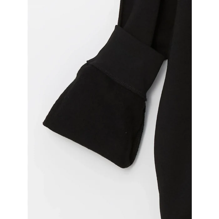 XSIDE SİYAH Uzun Kollu Baskılı Erkek Kalın Hoodie