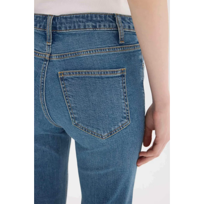 Defacto D7972 Mavi Yüksek Bel Geniş Paça Jean Pantolon