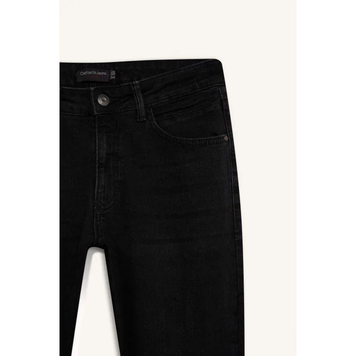 Defacto R8788 Siyah Pedro Slim Fit Dar Kalıp Normal Bel Dar Paça Jean Pantolon