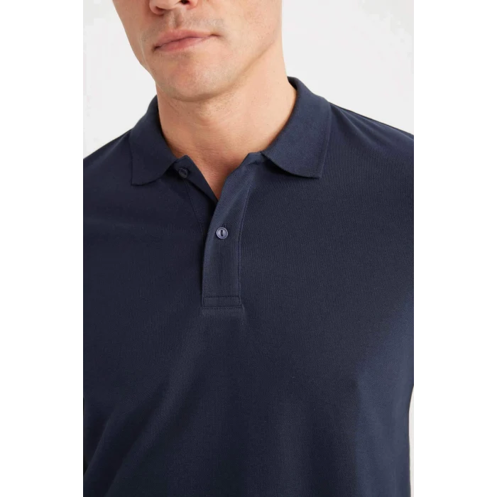 Defacto C1293 Lacivert Regular Fit Kısa Kollu Basic Düz Pike Polo Tişört