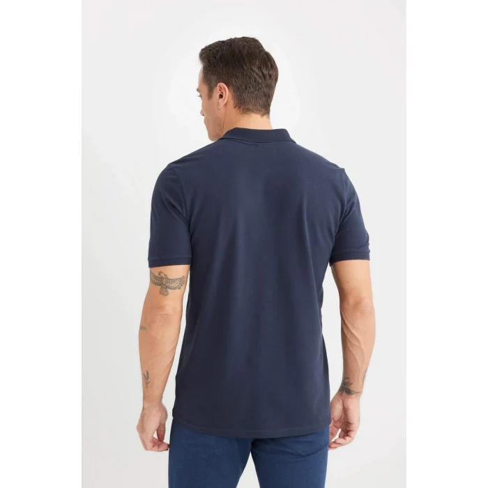 Defacto C1293 Lacivert Regular Fit Kısa Kollu Basic Düz Pike Polo Tişört