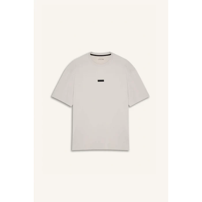 Defacto D7365 Bej DeFactoFit Boxy Fit Bisiklet Yaka Baskılı Sporcu Kısa Kollu Tişört