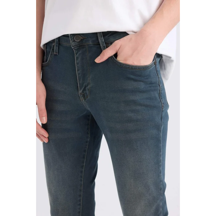 Defacto C5682 Yeşil Pedro Slim Fit Dar Kalıp Normal Bel Dar Paça Jean Pantolon