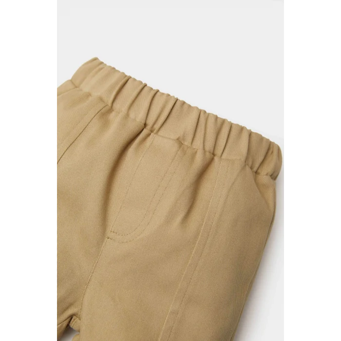 Defacto E2264 Ekru Erkek Bebek 2li Takım Çizgili Uzun Kollu Gömlek Pantolon