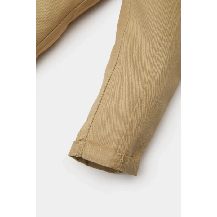 Defacto E2264 Ekru Erkek Bebek 2li Takım Çizgili Uzun Kollu Gömlek Pantolon