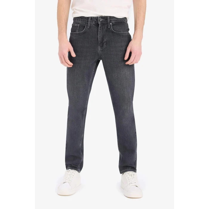 Defacto E7033 DENIM Slim Tapered Fit Dar Kalıp Normal Bel Daralan Paça Jean Pantolon