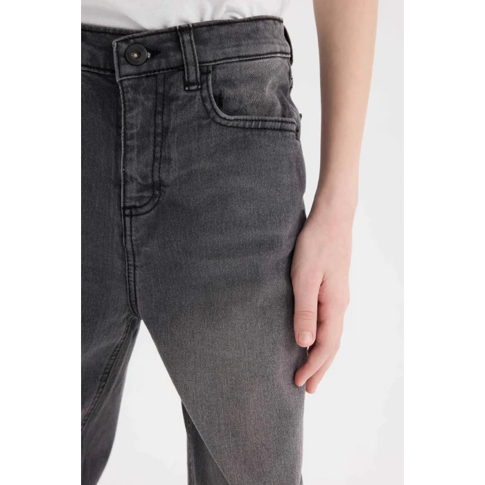 Defacto D6489 Gri Erkek Çocuk Loose Fit Düz Paça Jean Pantolon