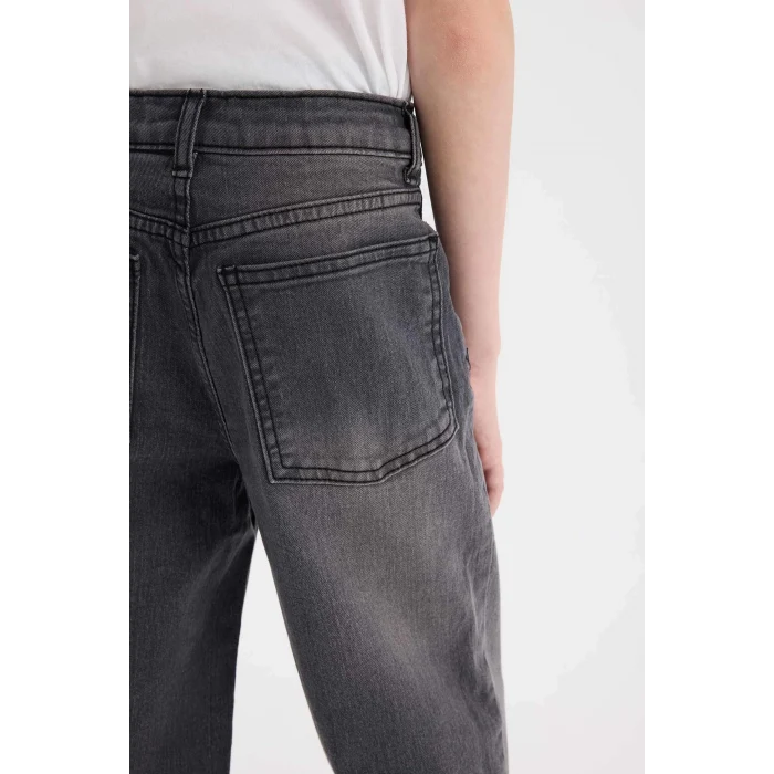 Defacto D6489 Gri Erkek Çocuk Loose Fit Düz Paça Jean Pantolon