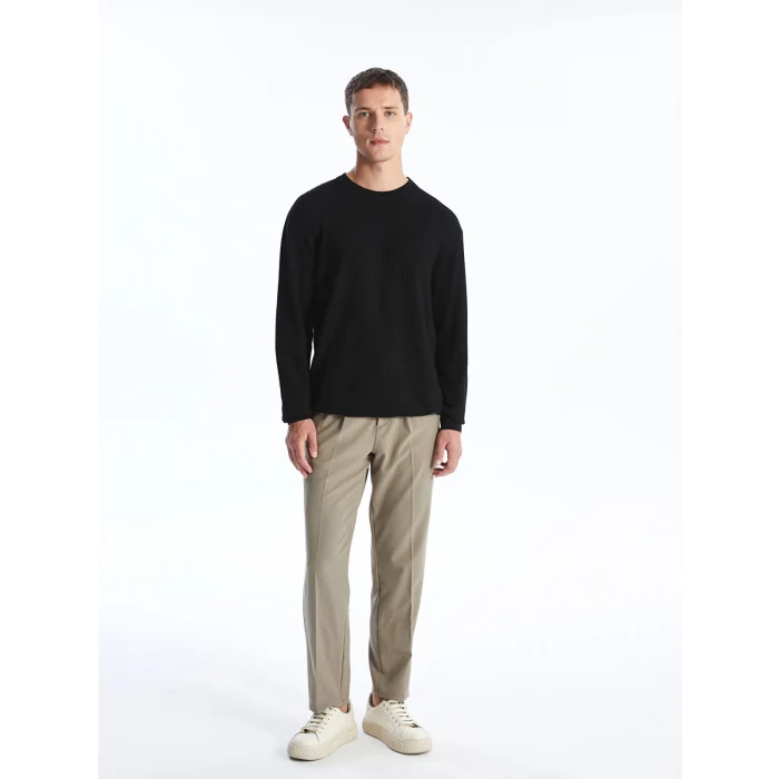 LCW Vision SİYAH Bisiklet Yaka Uzun Kollu Erkek Triko Kazak