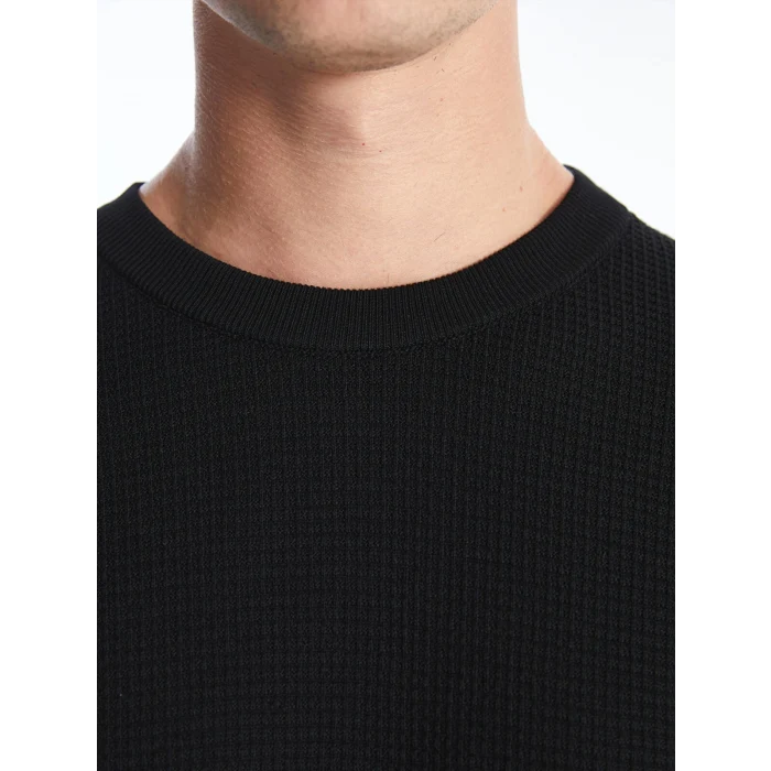 LCW Vision SİYAH Bisiklet Yaka Uzun Kollu Erkek Triko Kazak