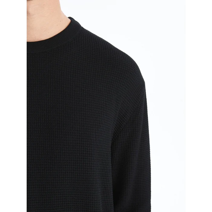 LCW Vision SİYAH Bisiklet Yaka Uzun Kollu Erkek Triko Kazak