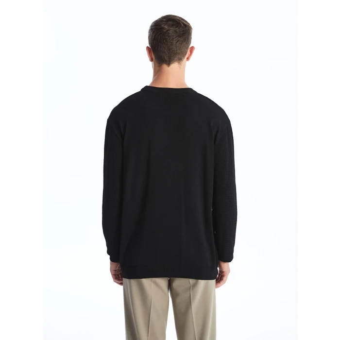 LCW Vision SİYAH Bisiklet Yaka Uzun Kollu Erkek Triko Kazak