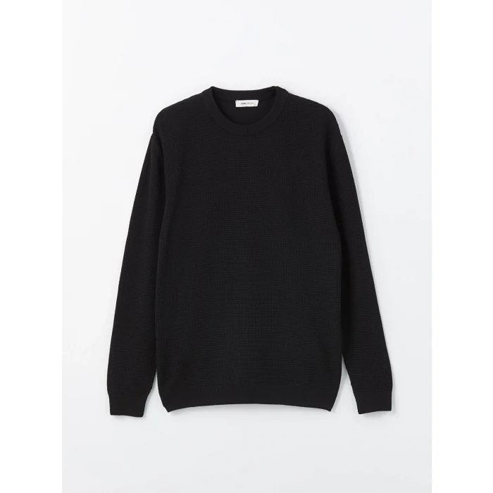 LCW Vision SİYAH Bisiklet Yaka Uzun Kollu Erkek Triko Kazak