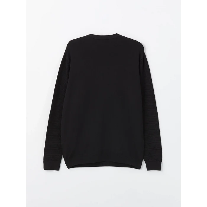 LCW Vision SİYAH Bisiklet Yaka Uzun Kollu Erkek Triko Kazak