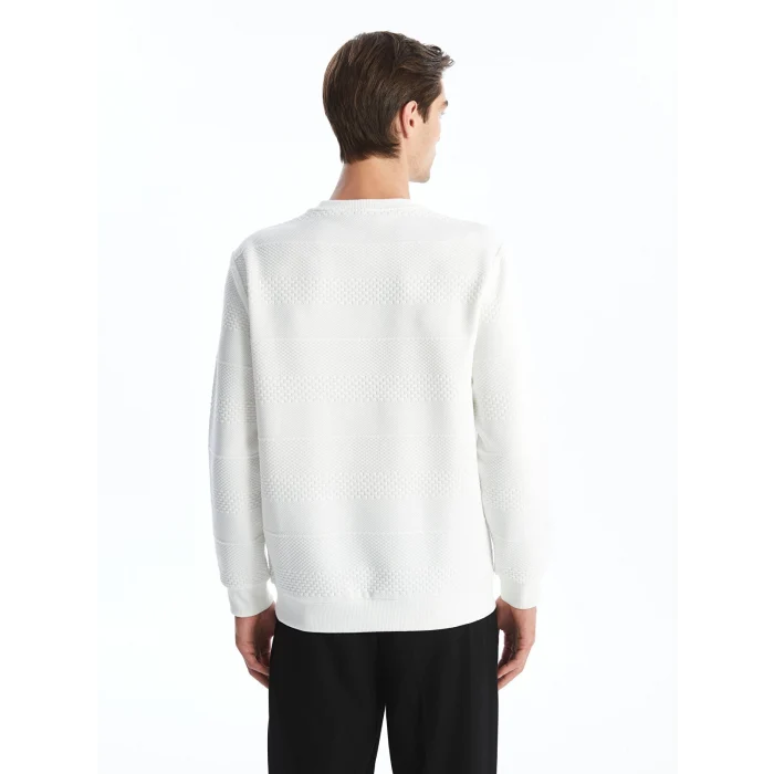 LCW Vision EKRU Bisiklet Yaka Uzun Kollu Erkek Sweatshirt