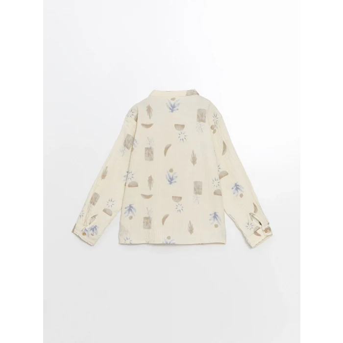 LCW Kids BEJ Hakim Yaka Baskılı Erkek Çocuk Gömlek